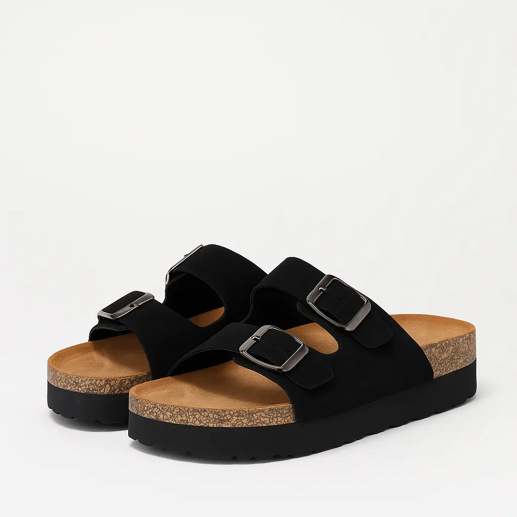Sandalo con para alta in suede con doppia fibbia - Image 7