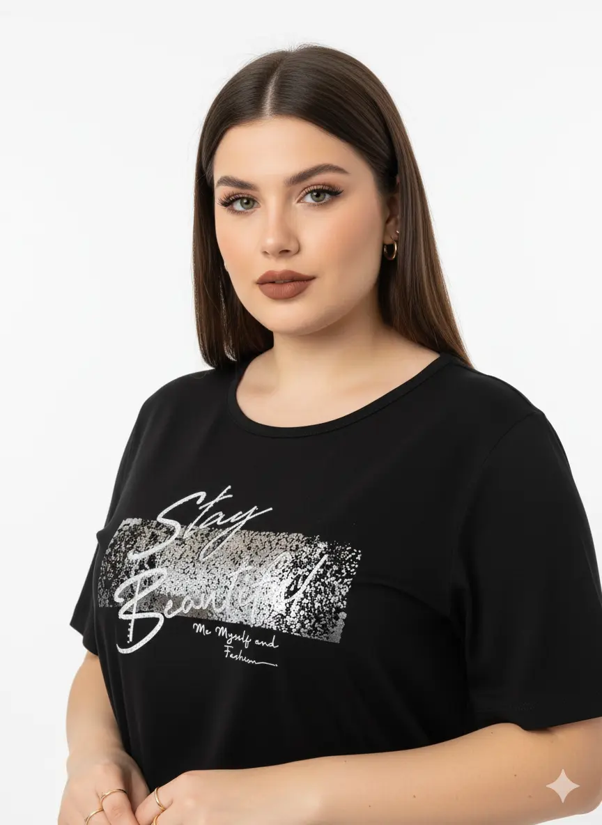 T-shirt con stampa e applicazione argento - Image 11