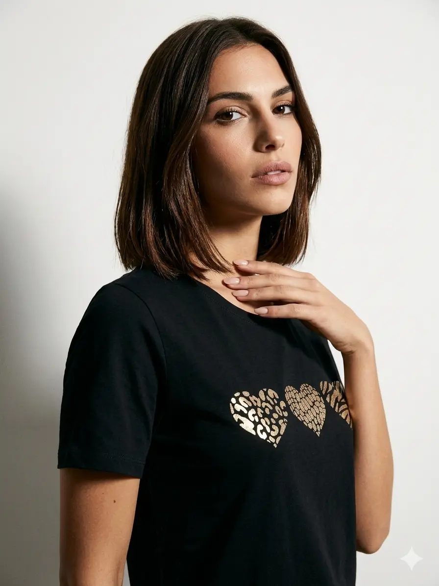 T-Shirt Stampa Cuori - Image 2