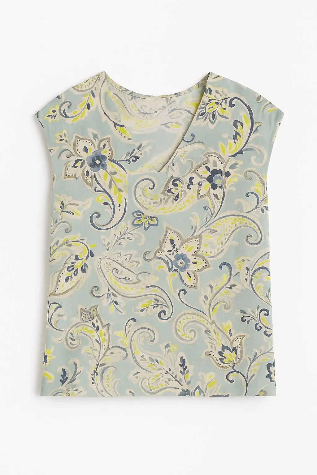 Top con scollo a V in fantasia paisley - Image 2
