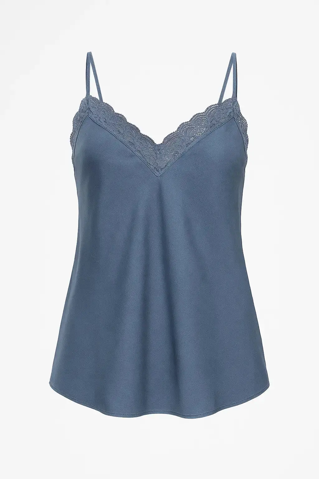 Top scollo a V con inserti in pizzo a tono