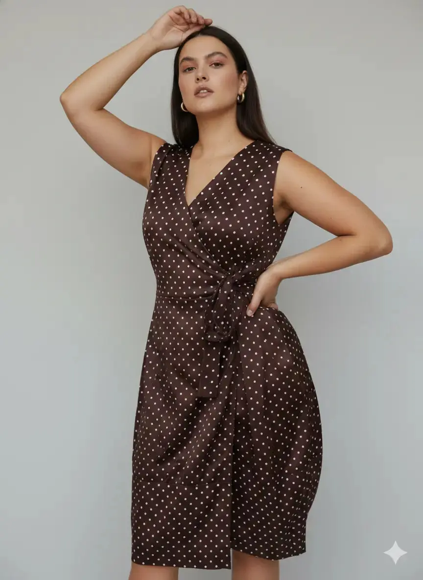 Wrap dress a pois con fondo gonna a palloncino - Image 3
